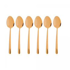 Imagem de CONJUNTO 6 COLHERES PARA SOBREMESA DOURADO VIENA EM AÇO INOX - GRILLO - Rojemac Impotacao E Exportacao Ltda