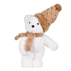 Imagem de URSO POLAR COM GORRO E CACHECOL DECORATIVO 37X19X16CM - GRILLO - Grillo Ltda