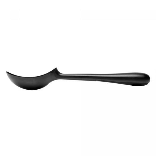 Imagem COLHER PARA SORVETE COM CABO ANTIDERRAPANTE CHEF PRO 17CM PRETO LIGA DE ZINCO - WOLFF