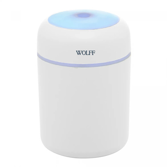 Imagem UMIDIFICADOR DE AR PORTÁTIL DE PLÁSTICO COM ENTRADA USB E LUZ LED NOTURNA 300ML - WOLFF