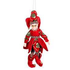 Imagem de DUENDE NATALINO COM MÁSCARA DECORATIVO EM POLIÉSTER VERMELHO 30CM - GRILLO - Grillo Ltda