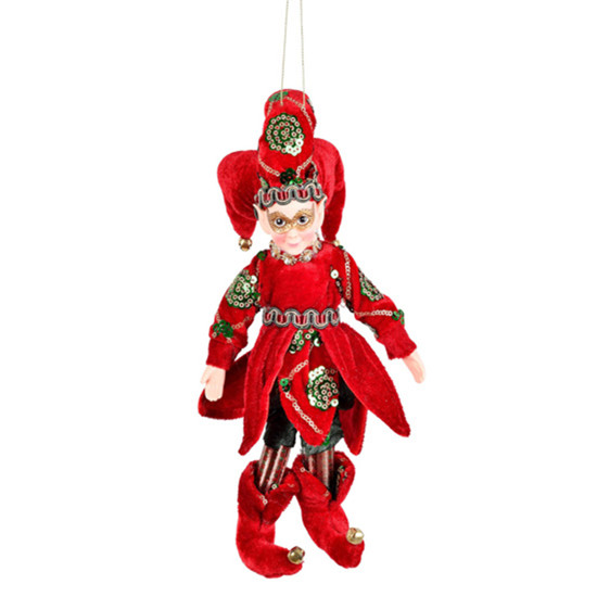 Imagem DUENDE NATALINO COM MÁSCARA DECORATIVO EM POLIÉSTER VERMELHO 30CM - GRILLO