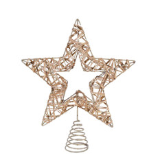 Imagem de PONTEIRA ESTRELA ARAMADA CHAMPAGNE DOURADO 25CM - GRILLO - Grillo Ltda