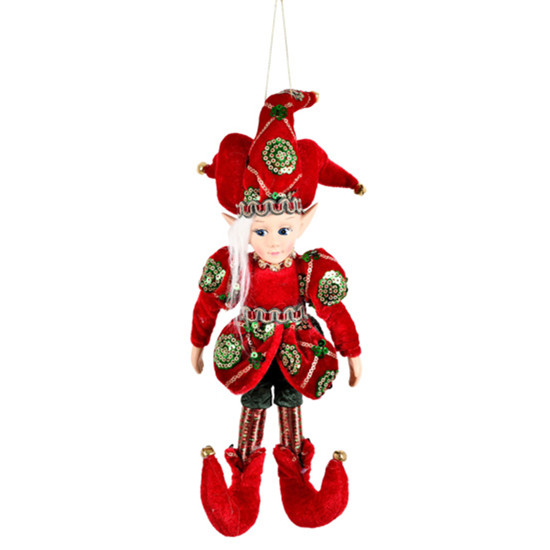 Imagem DUENDE NATALINA COM MÁSCARA DECORATIVA EM POLIÉSTER VERMELHO 30CM - GRILLO