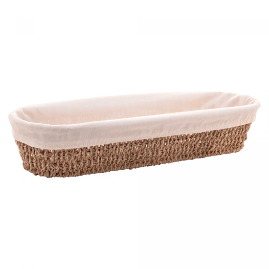 Imagem CESTA OVAL DE SISAL COM FORRO EM TECIDO 43,5CM X 15CM - WOLFF 