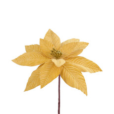 Imagem de HASTE DECORATIVA DE POINSÉTIA DOURADA EM POLIÉSTER 20X10CM - GRILLO - Grillo Ltda