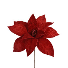 Imagem de HASTE DECORATIVA DE POINSÉTIA VERMELHA EM POLIÉSTER 20X10CM - GRILLO - Grillo Ltda