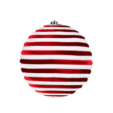 Imagem de BOLA NATALINA DECORATIVA VERMELHA E BRANCA EM ESPUMA E TECIDO 27CM - GRILLO - Grillo Ltda