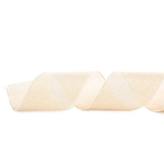 Imagem FITA ARAMADA DECORATIVA EM POLIÉSTER OURO CLARO 10CM X 4,57M - CROMUS