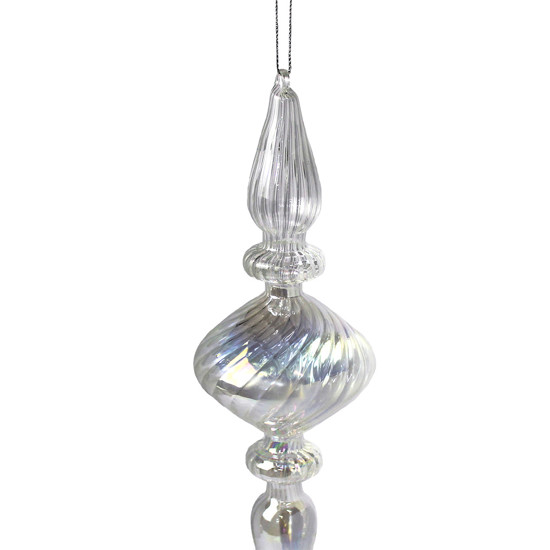 Imagem PINGENTE DECORATIVO PARA ÁRVORE DE NATAL EM VIDRO TRANSPARENTE IRIDESCENTE - GRILLO