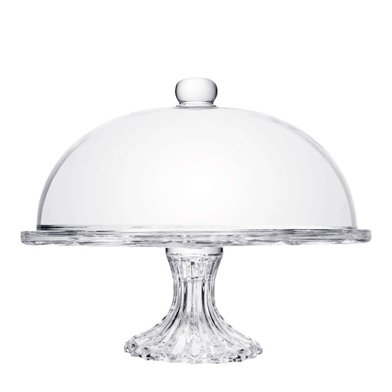 Imagem PRATO PARA BOLO COM PÉ E TAMPA DELI DIAMOND 23,5X30CM - LYOR