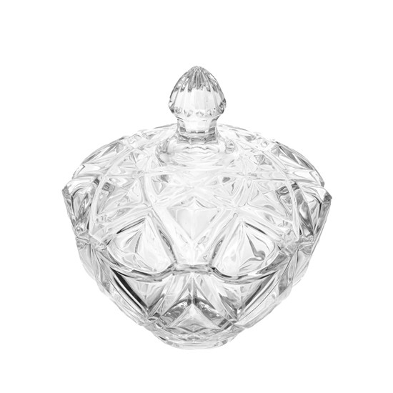 Imagem POTICHE DE VIDRO COM TAMPA STAR 13X12CM - LYOR