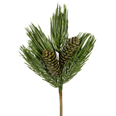 Imagem de HASTE DECORATIVA DE PINHEIRO VERDE COM PINHA EM PLÁSTICO MOLDÁVEL 35CM - GRILLO - Grillo Ltda