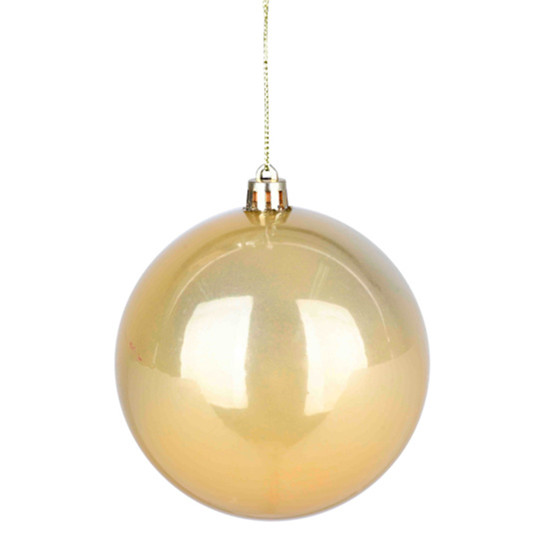 Imagem BOLA NATALINA DECORATIVA DOURADA PEROLADA 10CM EM PLÁSTICO - GRILLO