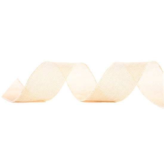 Imagem FITA ARAMADA DECORATIVA EM POLIÉSTER OURO CLARO 6,3CM X 9,14M - CROMUS