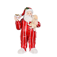 Imagem de PAPAI NOEL DECORATIVO COM CACHORRO EM RESINA 30CM - GRILLO - Grillo Ltda