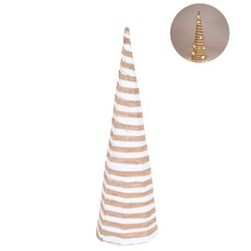Imagem de ÁRVORE DE NATAL CONE BRANCA E BEGE ARAMADA DECORATIVA EM METAL COM LED - GRILLO - Grillo Ltda
