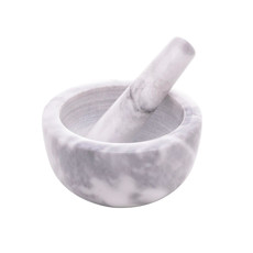 Imagem de PILÃO DE MÁRMORE COM SOCADOR CINZA MARIN 10,5X12CM - LYOR - Coliseu Presentes Ltda