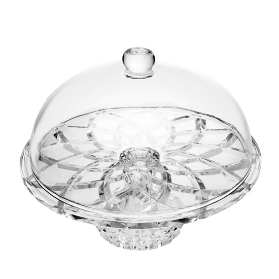 Imagem PRATO PARA BOLO COM PÉ E TAMPA DELI DIAMOND 23,5X30CM - LYOR