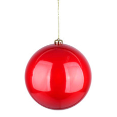 Imagem de BOLA NATALINA DECORATIVA VERMELHA PEROLADA 10CM EM PLÁSTICO - GRILLO - Grillo Ltda