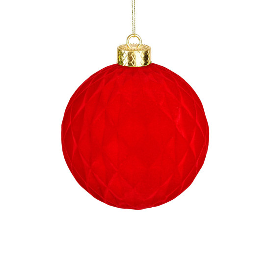 Imagem BOLA NATALINA DECORATIVA PARA PENDURAR VERMELHA EM PLÁSTICO PVC 12CM - GRILLO