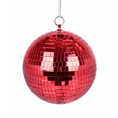 Imagem de BOLA NATALINA ESPELHADA VERMELHA EM PVC 20X20X20CM - GRILLO - Grillo Ltda