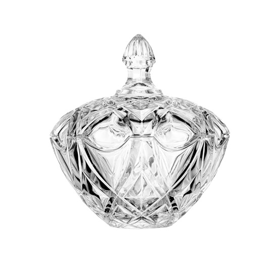 Imagem POTICHE DE VIDRO COM TAMPA STAR 19X18CM - LYOR