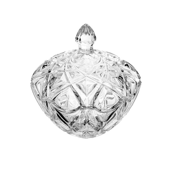 Imagem POTICHE DE VIDRO COM TAMPA STAR 19X18CM - LYOR