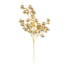 Imagem de HASTE DECORATIVA DE BERRIES DOURADAS COM GLITTER 49X17CM - CROMUS - Cromus Embalagens Ind E Com Ltda