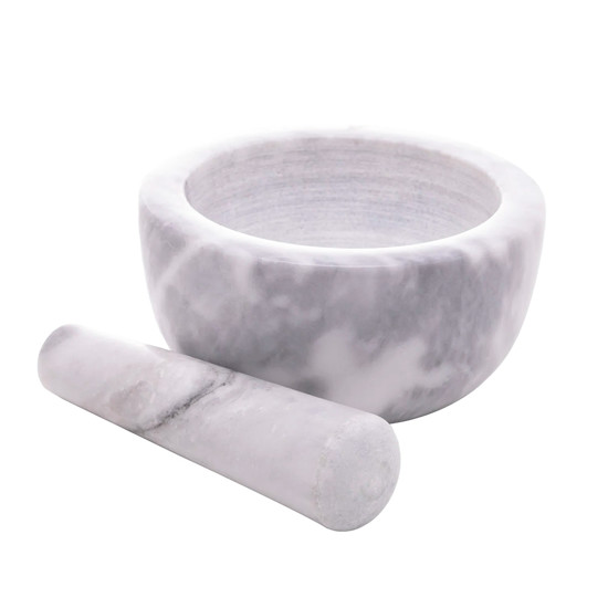 Imagem PILÃO DE MÁRMORE COM SOCADOR CINZA MARIN 10,5X12CM - LYOR