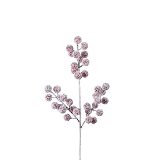 Imagem HASTE DECORATIVA DE BERRIES VERMELHAS NEVADAS 45X16CM - GRILLO