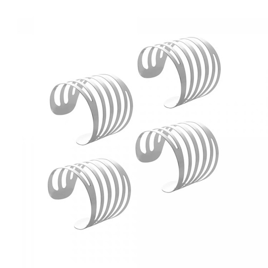 Imagem CONJUNTO 4 ANÉIS PARA GUARDANAPO DE AÇO CURVES 4CM - LYOR