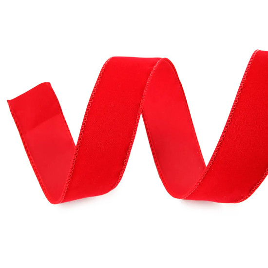 Imagem FITA ARAMADA LISA DECORATIVA VERMELHA EM POLIÉSTER 3,8CM X 9,14M - CROMUS