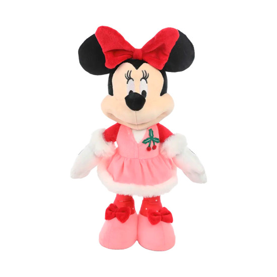 Imagem MINNIE NATALINA COM GORRO VERMELHO E VESTIDO ROSA EM POLIÉSTER 47X22X18CM - CROMUS