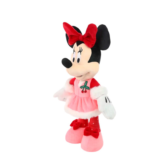 Imagem MINNIE NATALINA COM GORRO VERMELHO E VESTIDO ROSA EM POLIÉSTER 47X22X18CM - CROMUS