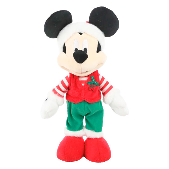 Imagem MICKEY NATALINO COM GORRO VERMELHO E CAMISA LISTRADA VERMELHA E BRANCA - CROMU