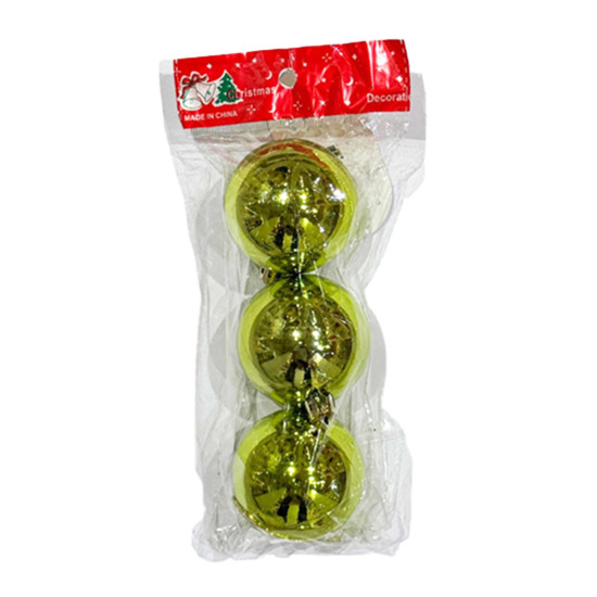 Imagem BOLA NATALINA VERDE MENTA METALIZADA DECORATIVA 6CM 3 PEÇAS - GRILLO