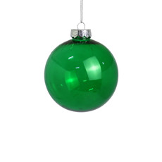 Imagem de BOLA DE NATAL DECORATIVA EM PLÁSTICO VERDE TRANSPARENTE 10CM - GRILLO - Grillo Ltda