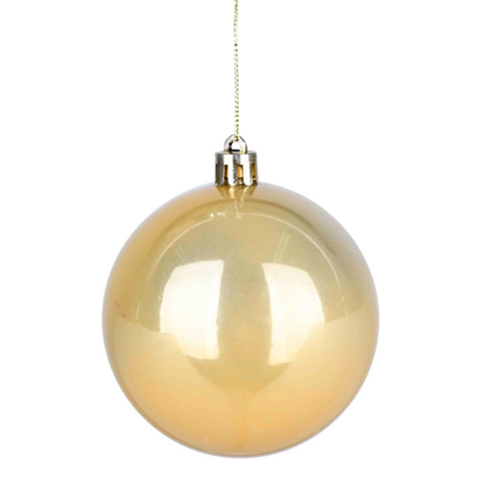 Imagem BOLA NATALINA DOURADA PEROLADA EM PLÁSTICO 8CM 2 PEÇAS - GRILLO