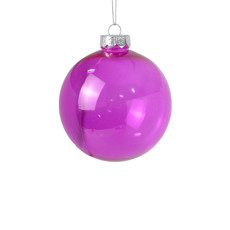 Imagem de BOLA DE NATAL DECORATIVA EM PLÁSTICO ROSA TRANSPARENTE 10CM - GRILLO - Grillo Ltda