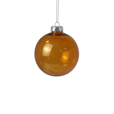 Imagem de BOLA DE NATAL DECORATIVA EM PLÁSTICO LARANJA TRANSPARENTE 10CM - GRILLO - Grillo Ltda