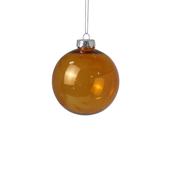 Imagem BOLA DE NATAL DECORATIVA EM PLÁSTICO LARANJA TRANSPARENTE 10CM - GRILLO