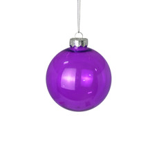 Imagem de BOLA DE NATAL DECORATIVA EM PLÁSTICO LILÁS TRANSPARENTE 10CM - GRILLO - Grillo Ltda