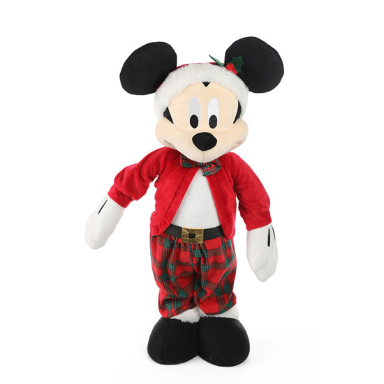 Imagem MICKEY NATALINO DECORATIVO COM GORRO E CALÇA XADREZ EM POLIÉSTER 55X23X21CM - CROMUS