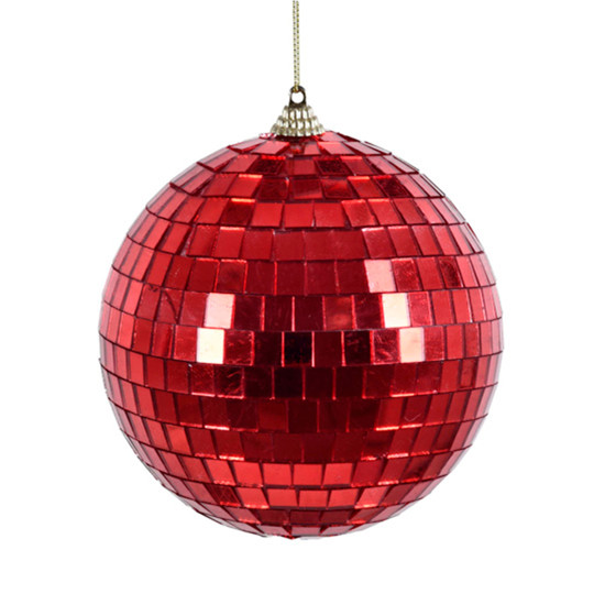 Imagem BOLA NATALINA ESPELHADA VERMELHA 12CM - GRILLO