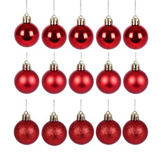 Imagem de BOLA NATALINA DECORATIVA VERMELHA 4CM 15 PEÇAS - GRILLO - Grillo Ltda