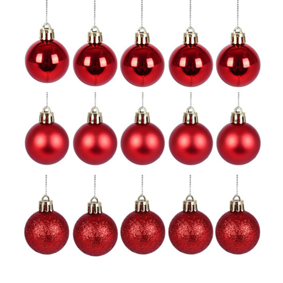 Imagem BOLA NATALINA DECORATIVA VERMELHA 4CM 15 PEÇAS - GRILLO