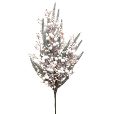 Imagem de HASTE DECORATIVA DE BERRIES BRANCAS E FOLHAGEM VERDE 69CM DE PLÁSTICO - GRILLO - Grillo Ltda