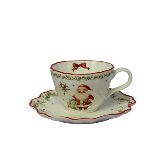 Imagem CONJUNTO 4 XÍCARAS NATALINAS COM PIRES EM PORCELANA - CROSS