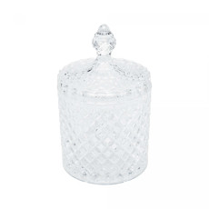 Imagem de POTICHE DECORATIVO DE CRISTAL COM TAMPA LITT 13,5X8,5X8,5CM - WOLFF - Rojemac Impotacao E Exportacao Ltda